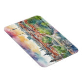 Farbenfroh Berlin Deutschland Skyline Watercolor Magnet (Rechte Seite)