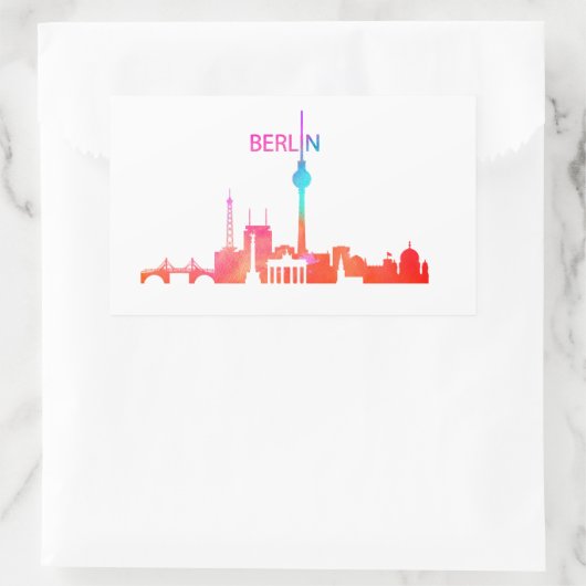 farbenfroh Berlin Rechteckiger Aufkleber (Tasche)