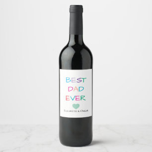 Farbenfroh "Bester Vater je" - Fun & Heartfelt Weinetikett