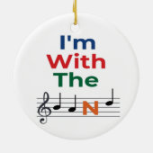 farbenfroh bin ich mit dem Band Musiknotens Music Keramik Ornament (Hinten)