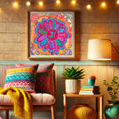 Farbenfroh bist du Blume Inspiration Klassenzimmer Poster