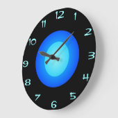 Farbenfroh blau/aqua/schwarz >Rundwand-Uhr Große Wanduhr (Winkel)