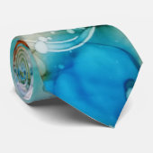 Farbenfroh Blau Aquamarine lila abstrakte Kunst Krawatte (Gerollt)