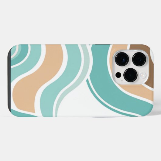 Farbenfroh blau/braun/braun iPhone hülle (Rückseite (Horizontal))