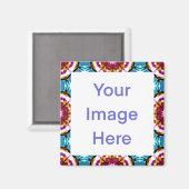 Farbenfroh Blau fett braun hell rosa Geometrie Magnet (Vorderseite/Rückseite)