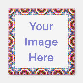 Farbenfroh Blau fett Grün hell Rosa Geometrie Magnet (Vorne)