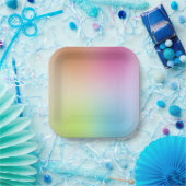 Farbenfroh, blau, gelb, orange Rosa Lila Pappteller (Party)