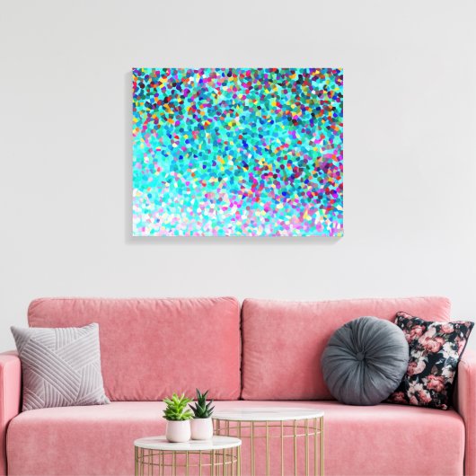 Farbenfroh Blau Multicfarben Moderne Abstrakte Kun Leinwanddruck (Insitu (Wohnzimmer))