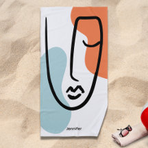 Farbenfroh Blue Orange Abstrakt Line Art Individue