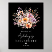 Farbenfroh, Blume Bouquet Babydusche Poster (Vorne)