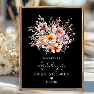 Farbenfroh, Blume Bouquet Babydusche Poster