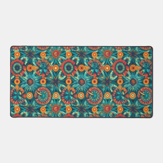 Farbenfroh Bohemisch Boho Schreibtischunterlage (Vorderseite)