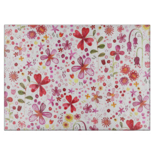Farbenfroh Boho Floral Watercolor Schneidebrett