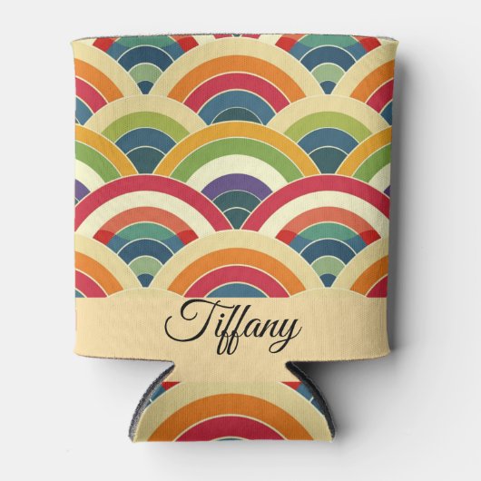 Farbenfroh Boho Rainbow Dosenkühler (Vorderseite)