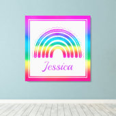 Farbenfroh Boho Rainbow Leinwanddruck (Insitu (Holzboden))
