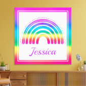 Farbenfroh Boho Rainbow Leinwanddruck (Insitu (Wohnzimmer))