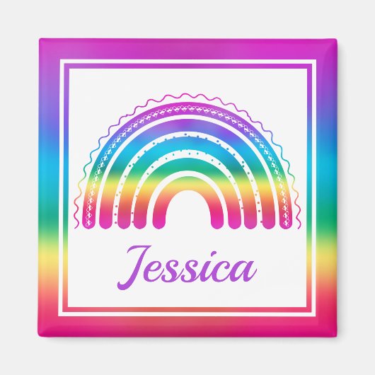 Farbenfroh Boho Rainbow Magnet (Vorne)