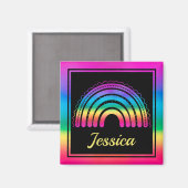 Farbenfroh Boho Rainbow Magnet (Vorderseite/Rückseite)