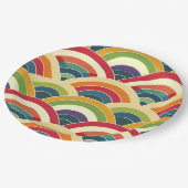 Farbenfroh Boho Rainbow Pappteller (Schrägansicht)
