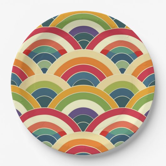 Farbenfroh Boho Rainbow Pappteller (Vorderseite)