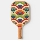 Farbenfroh Boho Rainbow Pickleball Schläger (Rückseite)