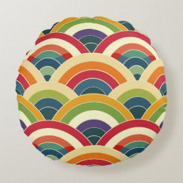 Farbenfroh Boho Rainbow Rundes Kissen