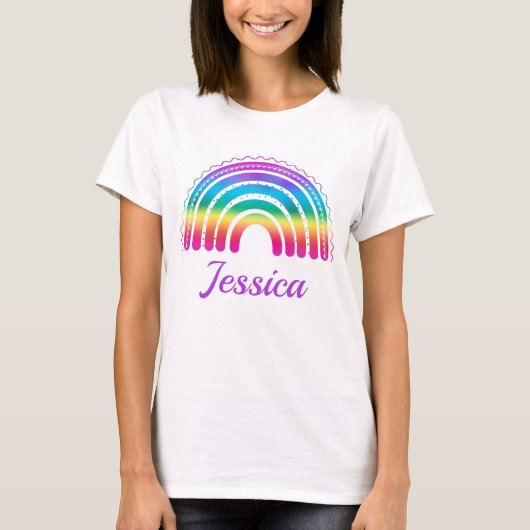 Farbenfroh Boho Rainbow T-Shirt (Vorderseite)