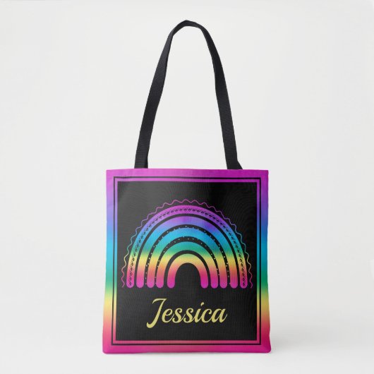 Farbenfroh Boho Rainbow Tasche (Vorderseite)