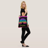 Farbenfroh Boho Rainbow Tasche (Am Model)