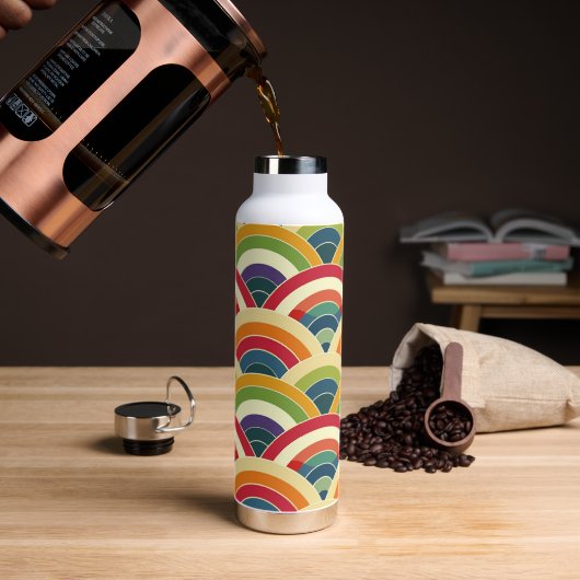 Farbenfroh Boho Rainbow Trinkflasche (Kaffee)