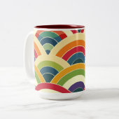 Farbenfroh Boho Rainbow Zweifarbige Tasse (Vorderseite Links)