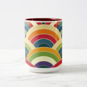 Farbenfroh Boho Rainbow Zweifarbige Tasse (Mittel)