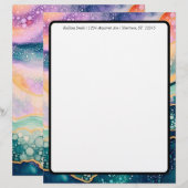 Farbenfroh Bubbly Agate Briefbogen (Vorne/Hinten)