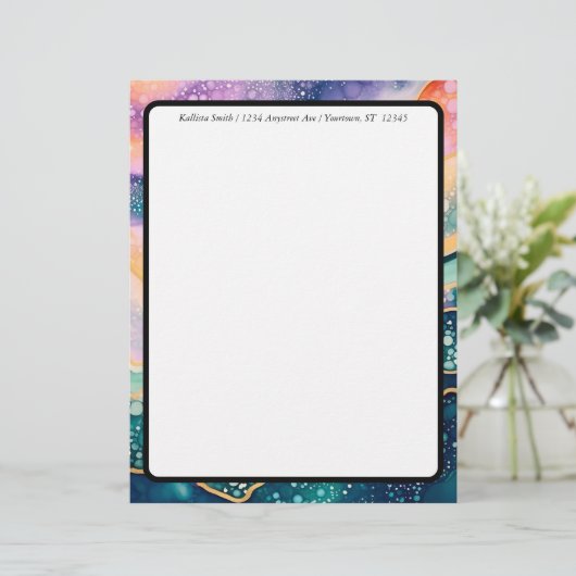 Farbenfroh Bubbly Agate Briefbogen (Stehend Vorderseite)