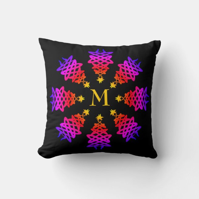 farbenfroh | CHRISTMAS TREE | Monogramm Kissen (Vorderseite)