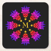 farbenfroh | CHRISTMAS TREE | Monogramm Rechteckiger Pappuntersetzer (Vorderseite)