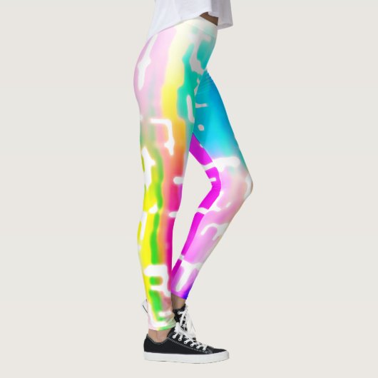 Farbenfroh Crazy Rustikales Abstraktes Muster Leggings (Rechts)