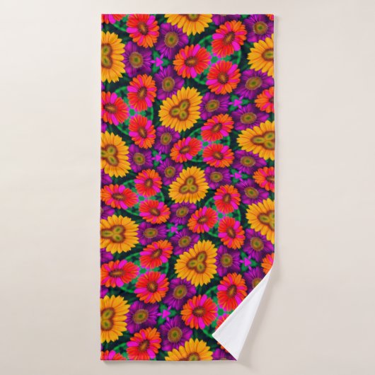 farbenfroh Daisy Bouquet Pattern Badehandtuch (Badehandtuch)