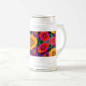 farbenfroh Daisy Bouquet Pattern Bierglas (VorderseiteRechts)
