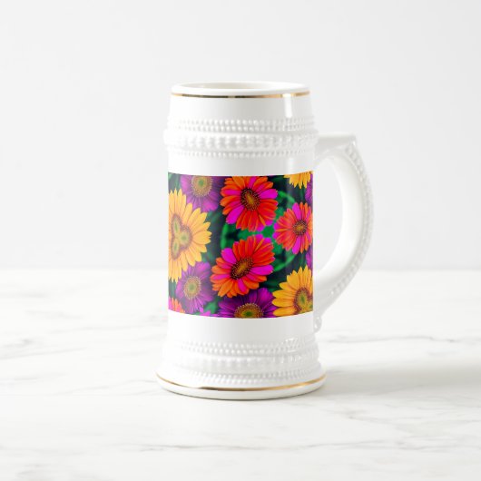 farbenfroh Daisy Bouquet Pattern Bierglas (VorderseiteRechts)