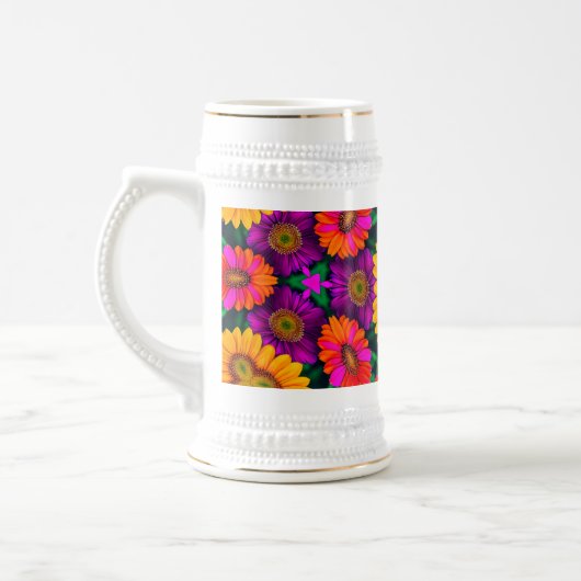 farbenfroh Daisy Bouquet Pattern Bierglas (Links)