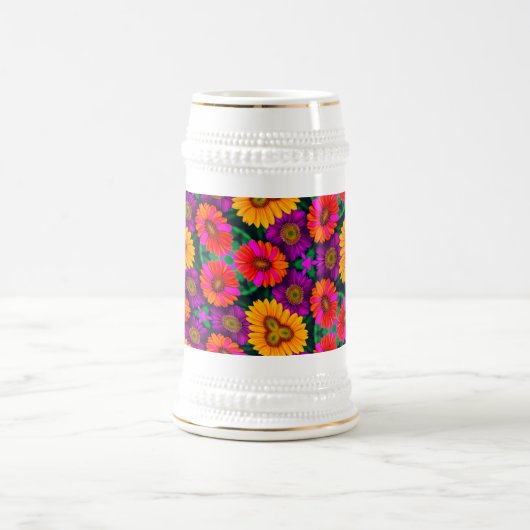 farbenfroh Daisy Bouquet Pattern Bierglas (Mittel)