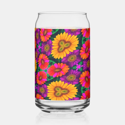 farbenfroh Daisy Bouquet Pattern Dosenglas (Rückseite)