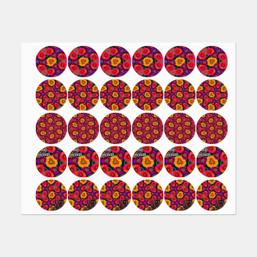 farbenfroh Daisy Bouquet Pattern Etiketten (Blatt)