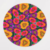 farbenfroh Daisy Bouquet Pattern Etiketten (Design 2)