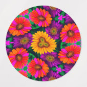 farbenfroh Daisy Bouquet Pattern Etiketten (Design 1)