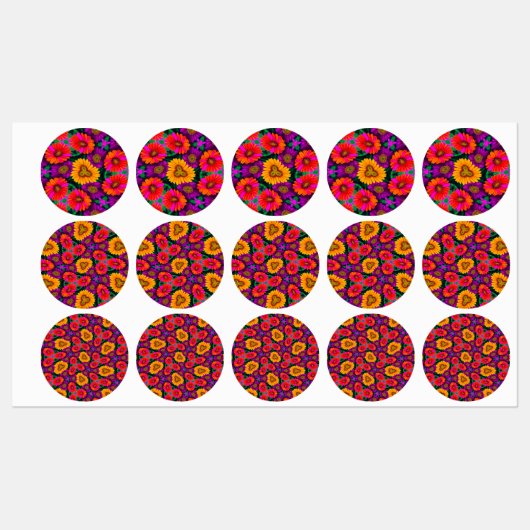 farbenfroh Daisy Bouquet Pattern Etiketten (Blatt)