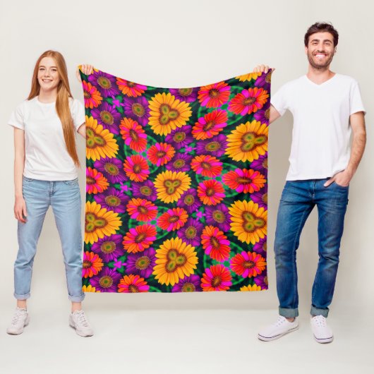 farbenfroh Daisy Bouquet Pattern Fleecedecke (Beispiel)