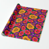 farbenfroh Daisy Bouquet Pattern Geschenkpapier (Ungerollt)