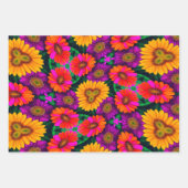 farbenfroh Daisy Bouquet Pattern Geschenkpapier Set (Vorderseite)